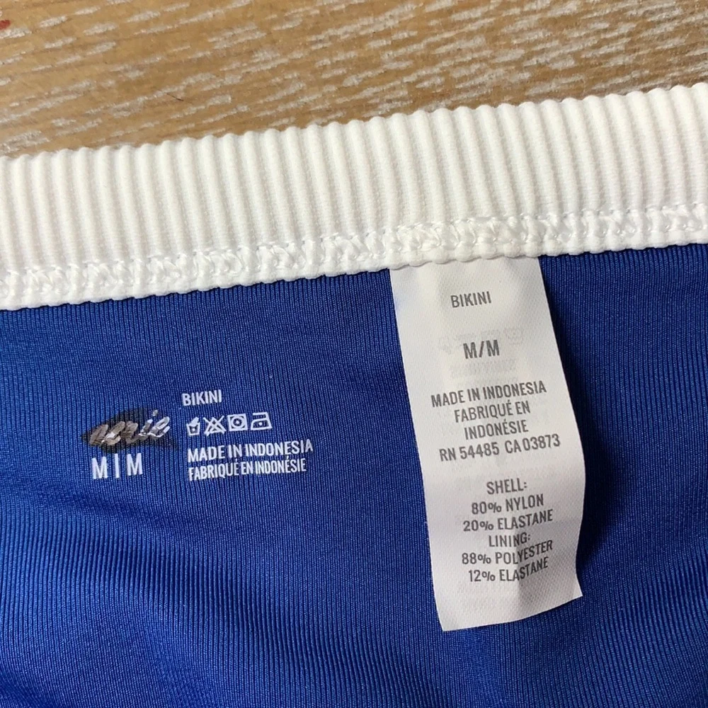 AERIE Blue White Bikini Swim Bikini Bottom M